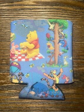 Handcrafted Winnie the Pooh Blue Drink Can Cooler - fits 16 to 20oz  NEW